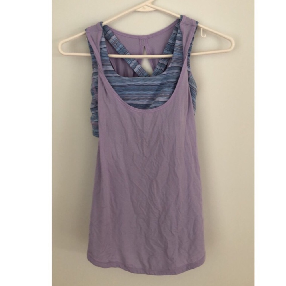 Lululemon light purple tank top with built in bra